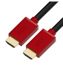 GCR Кабель 3.0m HDMI версия 2.0, HDR 4:2:2, Ultra HD, 4K 60 fps 60Hz/5K*30Hz, 3D, AUDIO, 18.0 Гбит/с, 28/28 AWG, OD7.3mm, тройной экран, черный, красные коннекторы, GCR-HM451-3.0m