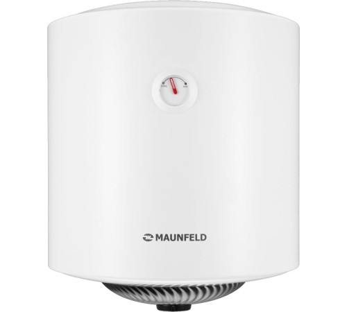 Водонагреватель/ Накопительный электрический водонагреватель MAUNFELD MWH50W01, 75 С max, мощность 1500 Вт, объем 50 л, механическое управление, мокрый ТЭН, магниевый анод, внутреннее покрытие бака эмаль, резьба для подключения воды 1/2 дюйма, белый цвет