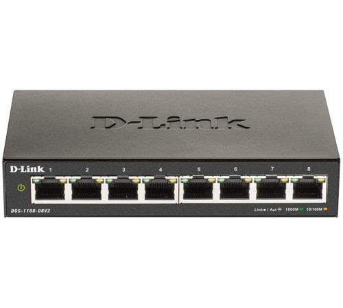Коммутатор D-Link Настраиваемый L2 коммутатор, 8х1000Base-T