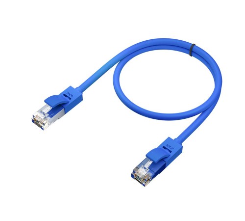 GCR Патч-корд перекрестный ethernet 1.0m UTP кат.5е, синий, RJ45, литой