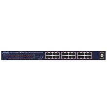 коммутатор/ PLANET 19" 24-Port 10/100/1000T 802.3at POE + 2-Port 1000X SFP Unmanaged Gigabit Ethernet Switch (220W)