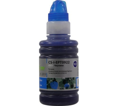 -/ Чернила Cactus CS-I-EPT0922 голубой 100мл для Epson St C91/CX4300/T26/T27/TX106/TX109