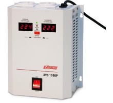 Стабилизатор POWERMAN AVS 1500P, ступенчатый регулятор, цифровые индикаторы уровней напряжения, 1500ВА, 110-260В, максимальный входной ток 12А, 2 евророзетки, IP-20, навесной,   215мм х 270мм х 110мм, 4.3 кг./ Stabilizer POWERMAN AVS 1500P, step-type regu