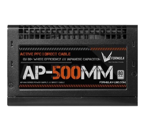 Блок питания Formula V Line AP-500MM, 500W, APFC, 80+, 12cm Fan Блок питания Formula V Line AP-500MM, 500W, APFC, 80+, 12cm Fan