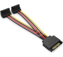 Кабель питания-разветвитель Vention SATA 15pin M / 2 x SATA 15pin F угол 90 - 0.15м