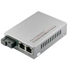 Медиаконвертер/ OSNOVO Медиаконвертер FE, 2*10/100Base-T, 1 оптический порт (SC, tx1550нм/rx1310нм) 100Base-FX, до 20 км