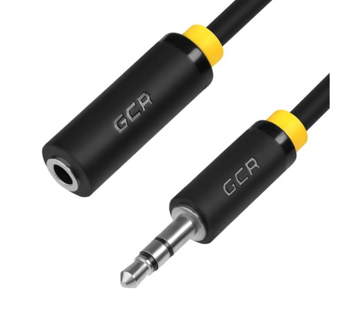 GCR Удлинитель аудио 1.5m jack 3,5mm/jack 3,5mm черный, желтая окантовка, ультрагибкий, 28AWG, M/F, Premium GCR-STM1114-1.5m, экран, стерео GCR Удлинитель аудио 1.5m jack 3,5mm/jack 3,5mm черный, желтая окантовка, ультрагибкий, 28AWG, M/F, Premium GCR-STM1114-1.5m, экран, стерео