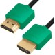 Greenconnect Кабель SLIM 1.0m HDMI 2.0, зеленые коннекторы Slim, OD3.8mm, HDR 4:2:2, Ultra HD, 4K 60 fps 60Hz, 3D, AUDIO, 18.0 Гбит/с, 32/32 AWG, GCR-51580