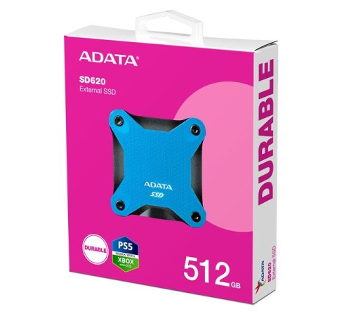 Внешний накопитель Внешний SSD 512GB USB 3.2 Gen 2 (USB 10Gbps) R550/W480MB/s 3D NAND COLOR BOX синий