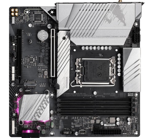 Материнская плата/ MB GIGABYTE INTEL B760 s1700, 4xDDR5(192GB), HDMI 2.0/DP, 2xPCIe 4.0x16, 1xLAN (2.5GbE), Wi-Fi, BT, 4xSATA 6Gb/s, 2xM.2, 1xUSB-C, 4xUSB 3.2, 4xUSB 2.0, mATX Материнская плата/ MB GIGABYTE INTEL B760 s1700, 4xDDR5(192GB), HDMI 2.0/DP, 2xPCIe 4.0x16, 1xLAN (2.5GbE), Wi-Fi, BT, 4xSATA 6Gb/s, 2xM.2, 1xUSB-C, 4xUSB 3.2, 4xUSB 2.0, mATX