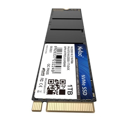 SSD накопитель Netac SSD NV2000 1TB PCIe 3 x4 M.2 2280 NVMe 3D NAND, R/W up to 2500/2100MB/s, IOPS(R4K) 150K/280K, TBW 600TB, 5y wty SSD накопитель Netac SSD NV2000 1TB PCIe 3 x4 M.2 2280 NVMe 3D NAND, R/W up to 2500/2100MB/s, IOPS(R4K) 150K/280K, TBW 600TB, 5y wty