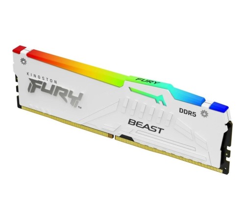 Память оперативная/ Kingston 16GB 5200MT/s DDR5 CL40 DIMM FURY Beast White RGB XMP Память оперативная/ Kingston 16GB 5200MT/s DDR5 CL40 DIMM FURY Beast White RGB XMP
