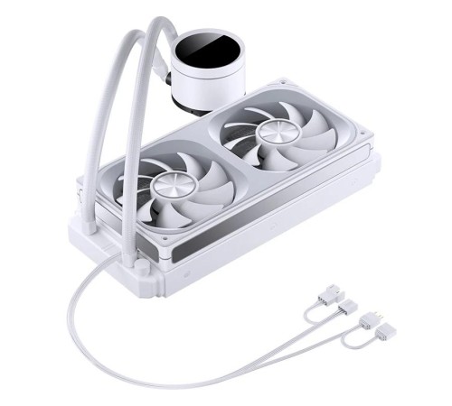 Система жидкостного охлаждения/ Water Cooling System JONSBO TH-240 White (260W, 240mm, LED temp., White, ARGB/ Fans: 2x120mm, 62.4CFM, 37.3dBA, 2400RPM/ Pump height 72mm, 30dBA, 2400RPM, Rad thickness 27mm/ S: 1851, 1700, 1200, 115X, AM5, AM4) Система жидкостного охлаждения/ Water Cooling System JONSBO TH-240 White (260W, 240mm, LED temp., White, ARGB/ Fans: 2x120mm, 62.4CFM, 37.3dBA, 2400RPM/ Pump height 72mm, 30dBA, 2400RPM, Rad thickness 27mm/ S: 1851, 1700, 1200, 115X, AM5, AM4)