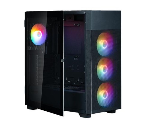 корпус ZALMAN S5 NEO, ATX, BLACK, WINDOW, 2xCOMBO (3.5" or 2.5"), 4x2.5", 1xUSB2.0, 1xUSB3.1, FRONT 3x120mm FRGB, REAR 1x120mm FRGB