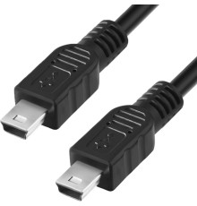 Greenconnect Кабель 0.2m USB 2.0, MiniUSB, M/M, черный, 28/28 AWG, GCR-50817