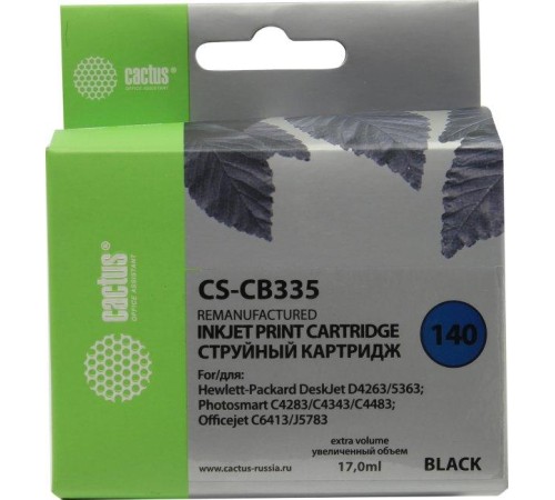 -/ Картридж струйный Cactus CS-CB335 №140 черный (17мл) для HP DJ D4263/D4363