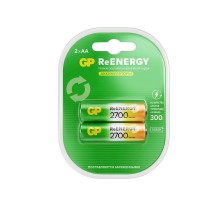 Аккумулятор Перезаряжаемые аккумуляторы GP ReEnergy 270AAHC AA, емкость 2650 мАч - 2 шт. в клемшеле