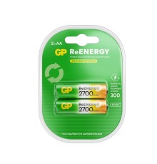 Аккумулятор Перезаряжаемые аккумуляторы GP ReEnergy 270AAHC AA, емкость 2650 мАч - 2 шт. в клемшеле