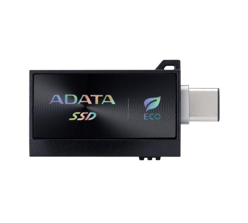 Твердотельный накопитель/ ADATA External SSD SC730, 1000GB, Type-C, Type-A, USB 3.2 Gen2, R/W 600/600 MB/s, 36.8x23.8x9.7mm, Black (5 лет)
