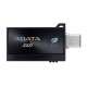 Твердотельный накопитель/ ADATA External SSD SC730, 1000GB, Type-C, Type-A, USB 3.2 Gen2, R/W 600/600 MB/s, 36.8x23.8x9.7mm, Black (5 лет)