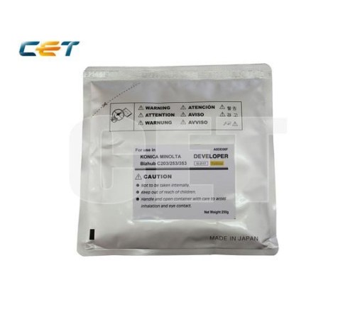 -/ Девелопер для KONICA MINOLTA Bizhub C200/C203/C253/C353 (CET) Yellow, 250г/пак, 75000 стр.