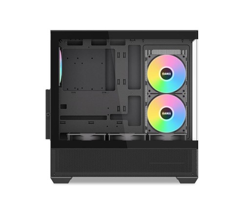 Корпус ПК без блока питания/ Case SAMA V40 Black, Midi-Tower, TG, 6x120mm ARGB, 2xUSB 3.0 + 1xUSB 3.1 Type-C, ATX, mATX, mITX Black