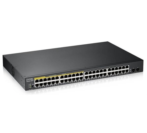 Коммутатор Smart L2 коммутатор PoE+ Zyxel GS1900-48HPv2, rack 19", 48xGE (24xPoE+), 2xSFP, бюджет PoE 170 Вт (следы намокания)