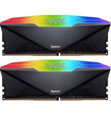 Оперативная память Apacer  DDR4  32GB  3200MHz DIMM NOX RGB Black Gaming Memory (PC4-25600) CL16 1.35V Kit (2x16GB) Intel XMP 2.0, Heat Sink (Retail) 1024*8  3 years (AH4U32G32C28YNBAA-2)