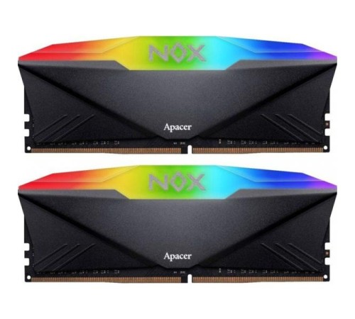 Оперативная память Apacer  DDR4  32GB  3200MHz DIMM NOX RGB Black Gaming Memory (PC4-25600) CL16 1.35V Kit (2x16GB) Intel XMP 2.0, Heat Sink (Retail) 1024*8  3 years (AH4U32G32C28YNBAA-2)
