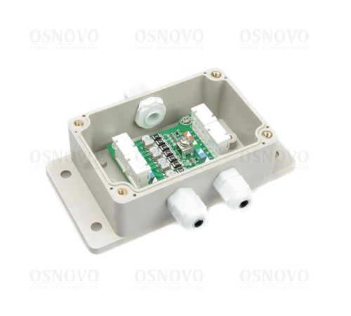 Устройство грозозащиты OSNOVO SP-IP/1000PW(ver.2) Уличное устройство грозозащиты для локальной вычислительной сети (скорость до 1000 Мб/с).Совместимо с оборудованием PoE IEEE 802.3af/at/bt. Поддержка PoE устройств мощностью