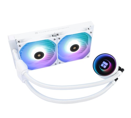 Водяное охлаждение для процессора/ Water Cooling System Thermalright Frozen Notte 240 White Argb V2 (240mm, White, ARGB/ Fans: 2x120mm, 72.37CFM, 27.7dBA, 2000RPM/ Pump height 54mm, 28dBA, 5300RPM, Rad thickness 27mm/ S: 1200, 1700, 1851, 2011, 2066, 115X