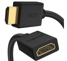 GCR Удлинитель 10.0m v2.0 HDMI-HDMI черный, OD7.3mm, 28/28 AWG, позолоченные контакты, Ethernet 18.0 Гбит/с, 19M / 19F, тройной экран, GCR-51638