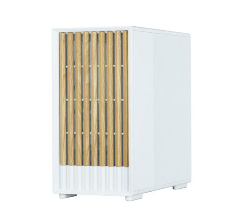 корпус ZALMAN P10 NAMU, MATX, WHITE, WINDOW, FRONT COVER WALNUT, 2x3.5", 3x2.5", 1xUSB TYPE-C, 1xUSB3.0, FRONT 2x120mm, REAR 1x120mm ARGB