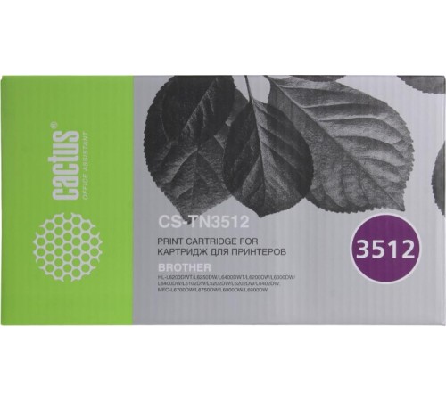 -/ Картридж лазерный Cactus CS-TN3512 TN-3512 черный (12000стр.) для Brother DCP L6600DWHL/L6250DNHL/L6