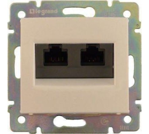 Розетка Valena розетка 2*RJ45 кат.5e, сл. кость