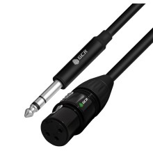 Кабель микрофонный jack 6,35mm / XLR GCR Кабель 1.5m микрофонный stereo jack 6,35mm / XLR, M/F, черный, AL case черный,  GCR-53357