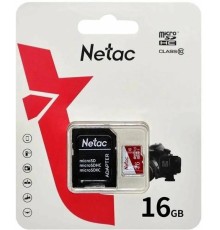 Носитель информации Netac P500 ECO 16GB MicroSDHC C10 up to 80MB/s, retail pack with SD Adapter