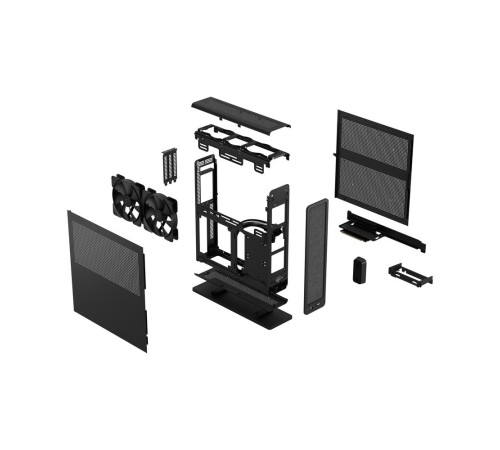 Корпус без блока питания/ Case Fractal Design Ridge, 2x140mm, 2xUSB-A 3.2 + 1xUSB 3.2 Type-C, SFX PSU Support, mITX Black