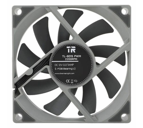 Вентилятор корпусный/ Case Cooler Thermalright TL-8015 (80x80x15mm, 4-pin PWM, 28.4CFM, 23.3dBA, 2200RPM, Grey) Вентилятор корпусный/ Case Cooler Thermalright TL-8015 (80x80x15mm, 4-pin PWM, 28.4CFM, 23.3dBA, 2200RPM, Grey)
