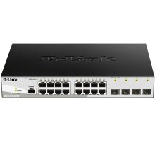 Коммутатор/ DGS-1210-20/ME/B Managed L2 Metro Ethernet Switch 16x1000Base-T, 4x1000Base-X SFP, Surge 6KV, CLI, RJ45 Console, RPS, Dying Gasp