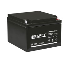 Аккумуляторная батарея/ Battery SECURITY FORCE SF series, SF 1226, voltage 12V, capacity 26Ah (discharge 20 hours), max. Discharge current (5 sec.) 30A, max. charging current 7.8 A, lead-acid AGM type, terminals for nut and bolt M6, LxWxH 166x175x125mm.,