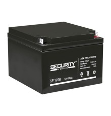 Аккумуляторная батарея/ Battery SECURITY FORCE SF series, SF 1226, voltage 12V, capacity 26Ah (discharge 20 hours), max. Discharge current (5 sec.) 30A, max. charging current 7.8 A, lead-acid AGM type, terminals for nut and bolt M6, LxWxH 166x175x125mm.,