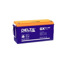 Батарея DELTA серия GX, GX 12-150, напряжение 12В, емкость 150Ач (разряд 10 часов),  макс. ток разряда (5 сек.) 1000А, макс. ток заряда 30А, свинцово-кислотная типа GEL, клеммы под болт М8, ДxШxВ 482х170х240мм., вес 47кг., срок службы 15 лет./ Battery DEL