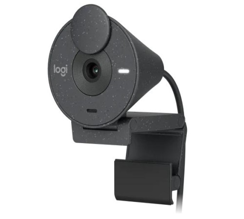 Веб-камера Logitech Webcam Brio 300, 1920x1080, GRAPHITE, защитная шторка, USB-C, [960-001436]