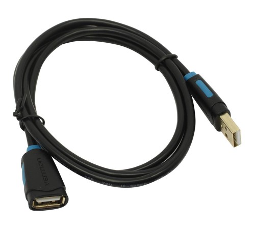 Кабель-удлинитель Vention USB 2.0 AM/AF - 1м Чёрный Кабель-удлинитель Vention USB 2.0 AM/AF - 1м Чёрный