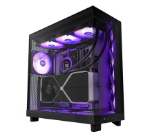 Корпус без блока питания/ Case NZXT H6 Flow RGB (2023), Midi-Tower, TG, 3x120mm RGB, 2xUSB-A 3.2 + 1xUSB-C 3.2, ATX, mATX, mITX Black