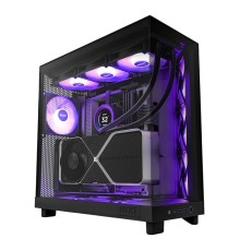 Корпус без блока питания/ Case NZXT H6 Flow RGB (2023), Midi-Tower, TG, 3x120mm RGB, 2xUSB-A 3.2 + 1xUSB-C 3.2, ATX, mATX, mITX Black