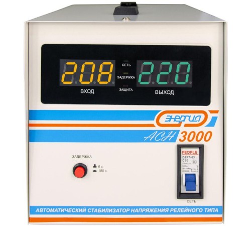 Стабилизатор АСН- 3000 ЭНЕРГИЯ с цифр. дисплеем/ Stabilizer ASN-3000 ENERGY with numbers. display Стабилизатор АСН- 3000 ЭНЕРГИЯ с цифр. дисплеем/ Stabilizer ASN-3000 ENERGY with numbers. display