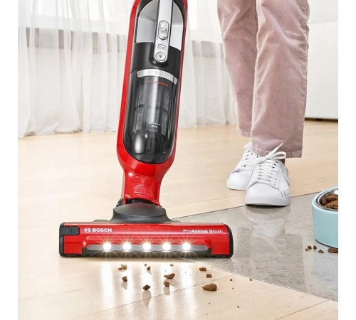Пылесос Bosch/ Пылесос Bosch, безмешковый, вертикальный, емкость пылесборника 0.4 л, сухая уборка, цвет красный