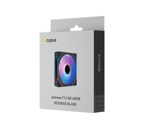 Вентилятор для корпуса Ocypus Gamma F12 BK ARGB REVERSE BLADE, 120x120x25mm, 4-PIN PWM, 800-1600 RPM, 31 DBA MAX, HYDRO BEARING